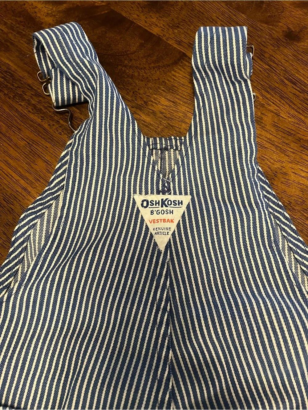 Vintage 70s 80s Osh Kosh Hickory Stripe Toddler Overalls Sz 5/6 Kids